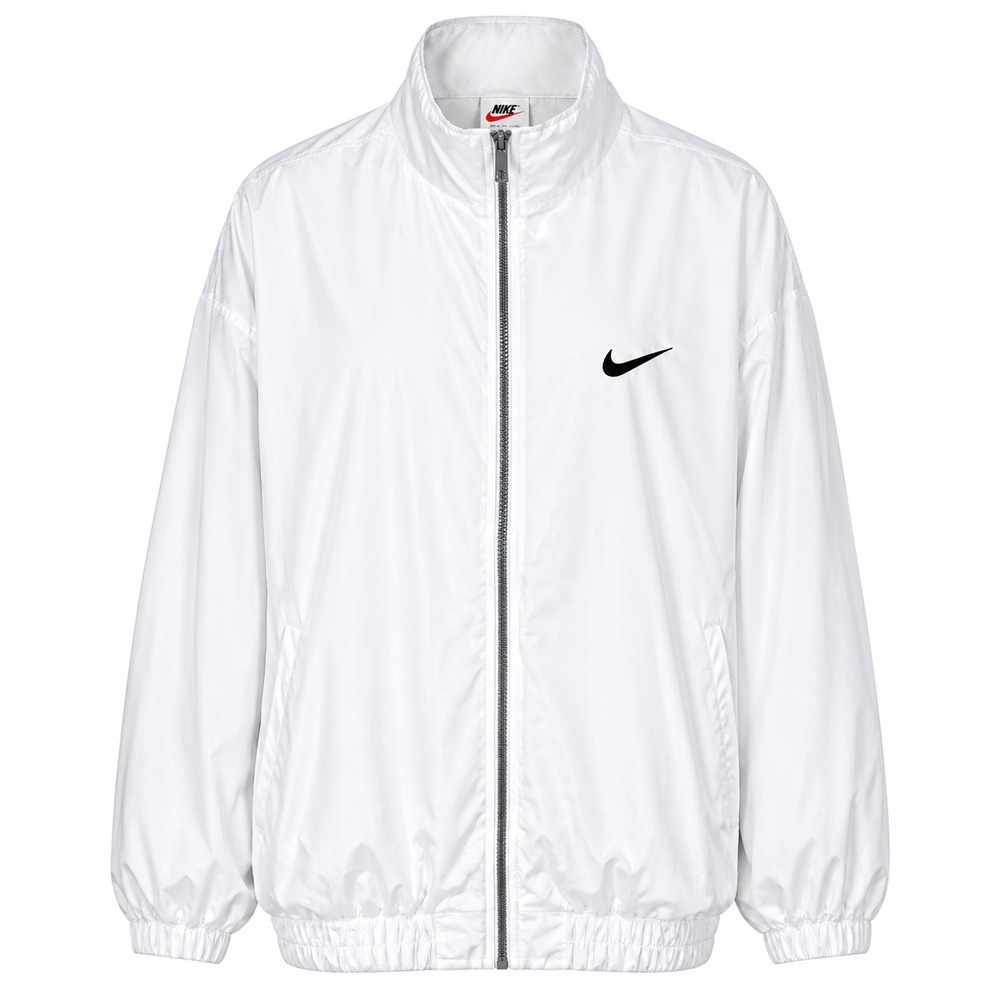 Nike Mens Medium Vintage Windbreaker Jacket White USA Swoosh 90s Streetwear